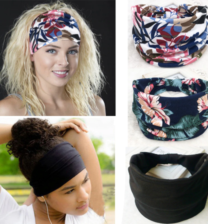 Bohemia BOHO Wide Cotton Stretch Women Headbands Headpiece Headwrap Turban Headwear Bandage Hair Bands Bandana Fascinator