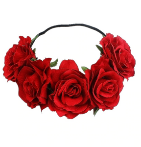 Bohemia Handmade Floral Headband Big Rose Flower Hairhead Accessories Women Girls Bridemaids Wreath Party Hair Ornaments Floral