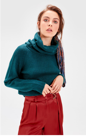 Trendyol Light Green Turtleneck Pullover Sweater Women TWOAW20FV0037